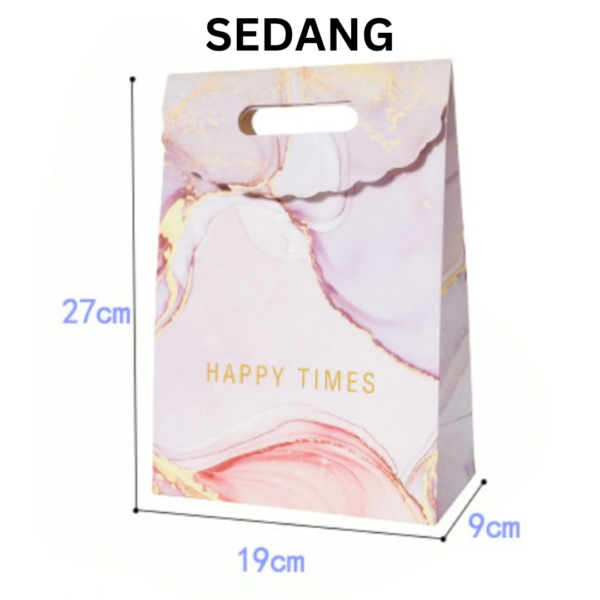 Paperbag Pembungkus Kado Tutup Atas Gift Bag Tas Hadiah Exclusive Happy Sweet Time Marble Ungu Premium - Image 5