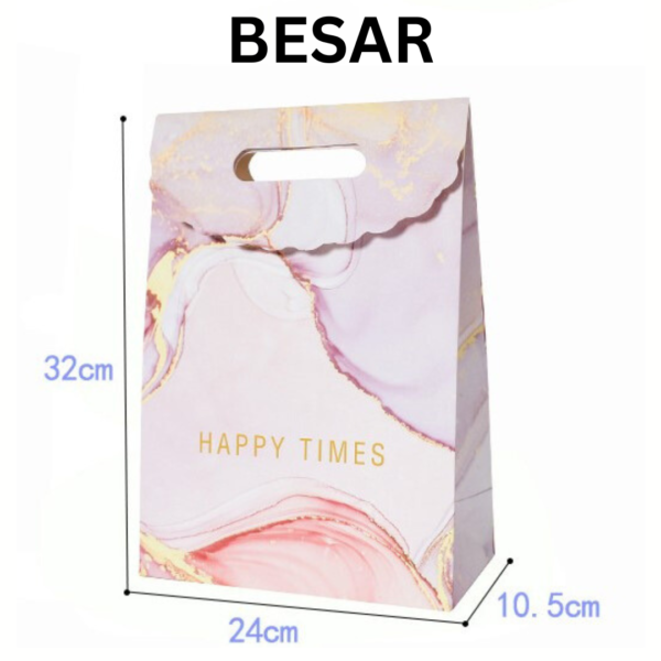 Paperbag Pembungkus Kado Tutup Atas Gift Bag Tas Hadiah Exclusive Happy Sweet Time Marble Ungu Premium - Image 6