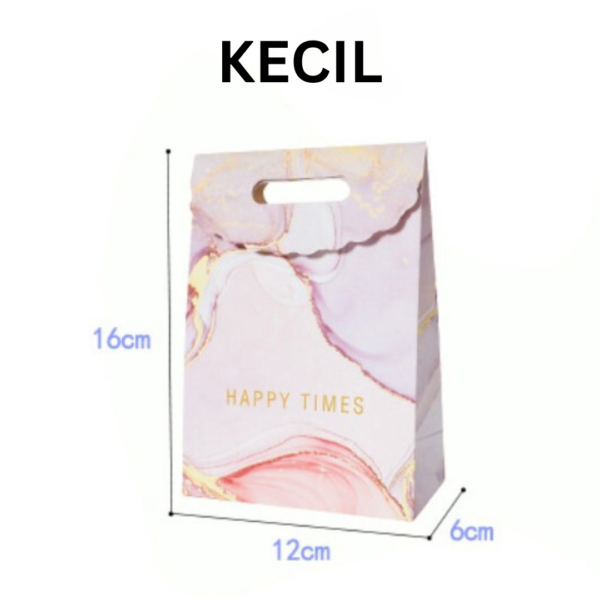 Paperbag Pembungkus Kado Tutup Atas Gift Bag Tas Hadiah Exclusive Happy Sweet Time Marble Ungu Premium - Image 4