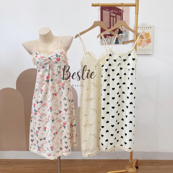 Bestie Baju Tidur Daster Tali Crinkle Import Wanita Model Dress Tanktop Motif Cantik Korean Style Premium - Image 2
