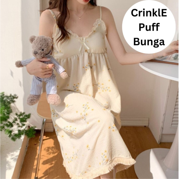 Bestie Baju Tidur Daster Tali Crinkle Import Wanita Model Dress Tanktop Motif Cantik Korean Style Premium - Image 8