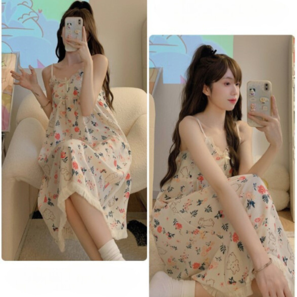 Bestie Baju Tidur Daster Tali Crinkle Import Wanita Model Dress Tanktop Motif Cantik Korean Style Premium - Image 4