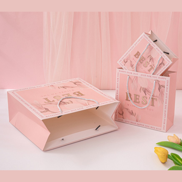 Bestie  Packaging Paperbag Paper Bag Kantongan Karton Hampers Kado Souvenir Bunga Cantik Best Wishes Premium - Image 3