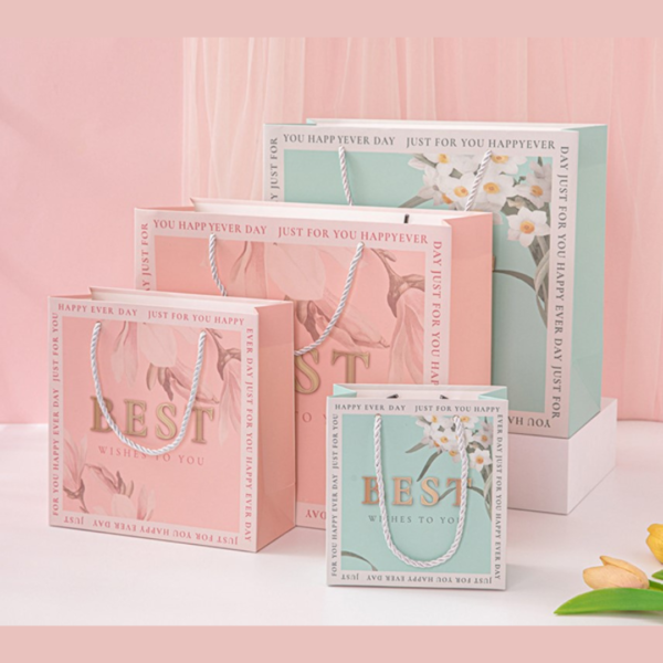 Bestie  Packaging Paperbag Paper Bag Kantongan Karton Hampers Kado Souvenir Bunga Cantik Best Wishes Premium - Image 4